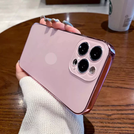 Capinha Vidro de Luxo Premium Fosca Cromada para iPhone