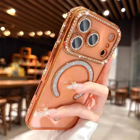 Capa Silicone Macio Transparente com Strass para iPhone